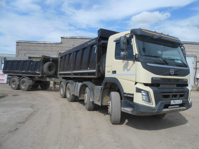 Самосвал Volvo FM 8x4 c прицепом Meiller MZDA 18/21